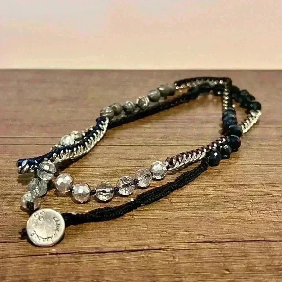 Chloe and Isabel | Multi-wear Navy and Silver Tone Wrap Bracelet/ Necklace - Picture 4 of 4